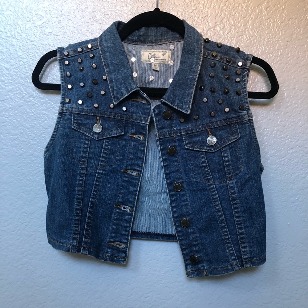 Studded Denim Vest